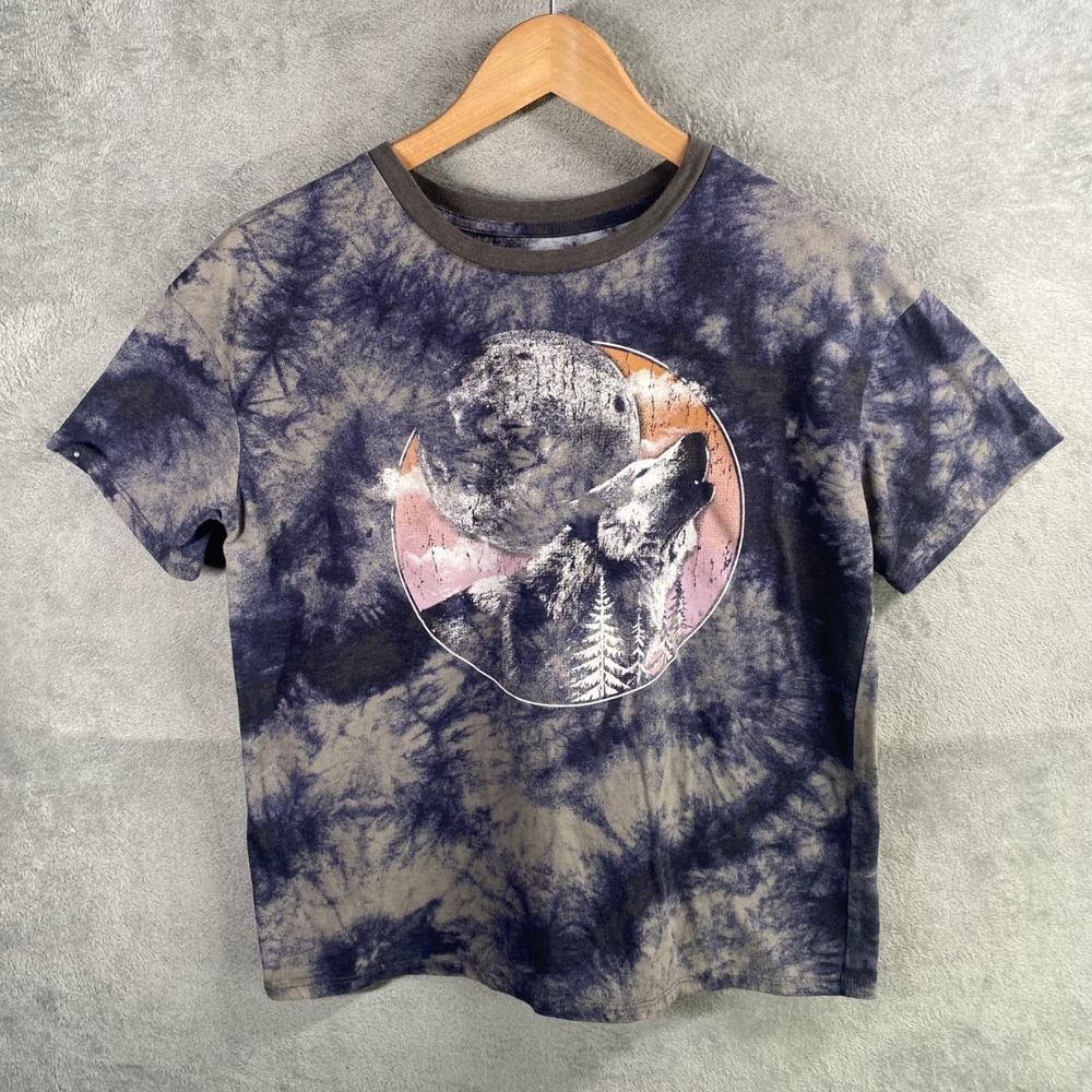 Art Class Wolf‎ Graphic T-Shirt Boys XXL 18/20 Tie Dye Moon Indie Grunge Nature